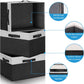 GhvyenntteS Large Storage Baskets for Shelves 3 Pack, Collapsible Fabric Storage Bins with 3 Handles, Decorative Closet Organizers and Storage bins for Clothes Blanket Beddings (Black, 15"x11"x9.6")