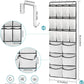 2 Packs Over the Door Shoe Organizer, 36 Large Mesh Pockets Hanging Shoe Boots Rack Holder, Closet Hanging Organizers for Storage Sneakers High Heeled Shoes Slippers (White)