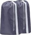 HOMEST 2 Pack XL Nylon Laundry Bag with Strap, Large Dirty Garments Organizer, Easy Fit a Hamper or Clothing Basket, Can Carry Up to 4 Loads of Clothes, Grey
