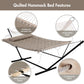 ANOW 2 Person Hammock with 12FT Stand, Heavy Duty Hammock with Stand for Outdoors, 450 LBS Weight Capacity, Light Brown