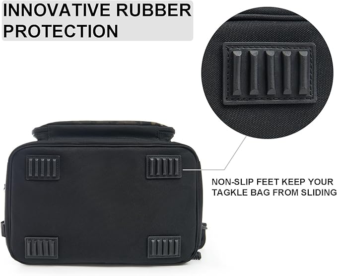 Waterproof Fishing Tackle Bag,Saltwater Tackle Box Bag,Fishing Bags for Men - Fishing Gifts for Men Black