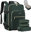 LOVEVOOK Travel Backpack for Women & Men 50L,Airline Approved Carry On Backpack Travel Essentials,TSA Carry on Luggage,Waterproof Personal Item Travel Bag Suitcase,3 Packing Cubes,Dark green-Black-1