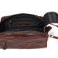 10" Premium Leather Toiletry Travel Pouch With Waterproof Lining | King-Size Handcrafted Vintage Dopp - Kit Gift for Father's Day By Aaron Leather Goods - Roamly