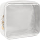 KOTORA TSA Approved Toiletry Bag with Mini Clear Makeup Bag Travel Size Beach Pool Bag Car Accessories for Women Her (2White)