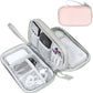 FYY Electronic Organizer, Travel Cable Organizer Bag Pouch Electronic Accessories Carry Case Portable Waterproof Double Layers Storage Bag for Cable, Cord, Phone, Earphone, Large Size, Light Pink