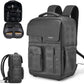 Cwatcun Waterproof Camera Backpack PU Leather Camera Bag with Tripod Holder, 14" Laptop Compartment for Canon Sony Nikon SLR DSLR Mirrorless Camera, Lens, Travel Photography Camera Bag Case