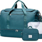 Extra Large Travel Duffle Bag,Carry on Overnight Weekend Bag with Shoes Compartment,Weekender Bags for Women for Travel Business Trips Sport Hospital,3 Pcs Set,Peacock Blue