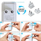 VINTAR European Travel Plug Adapter Kit, Adapter for Europe Plug with 3 USB Ports (2 USB C) 4 AC Outlets, Type C,G,E/F Detachable Attachments, International Power Adapter for Europe UK France Italy