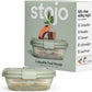 STOJO Collapsible Sandwich Box – 24oz, Reusable Food Storage Container, Silicone Bowl for Hot/Cold Food – Meal Prep, Lunch, Camping, Hiking – Dishwasher Safe (Set of 1, Sage Green)