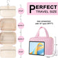 TOPEAST Travel Toiletry Bag for Women - Hanging Toiletry Bag, Personalized Initial Toiletry Bags for Traveling Women, Portable Travel Toiletry Bag for Toiletries, Cosmetics - Letter H,Pink - Roamly