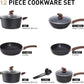 MAISON ARTS Pots and Pans Set Non Stick, 12 Piece Black Granite Kitchen Cookware Induction Compatible, Pot and Pan Sets for Cooking Nonstick