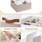 StorageWorks Shoe Organizer for Closet, Fits up to 16 Pairs, Shoe Cubby Storage Containers with Adjustable Dividers and Clear Cover, Brown & White