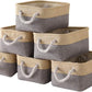 TheWarmHome Storage Baskets for Organizing - 11.8x7.8x5.2 inch Small 6 Pack Storage Bins for Shelve, Farbic Storage cubes Organizer for Baby Toys Nursery (Gold & Grey)