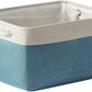 TheWarmHome Fabric Storage Bin with Handles,Storage Basket for Home Storage and Organization, Shelf Basket with Cover for Living Room Bedroom Closet（White & Green Large,15.7L*11.8W*8.3H