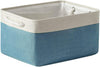 TheWarmHome Fabric Storage Bin with Handles,Storage Basket for Home Storage and Organization, Shelf Basket with Cover for Living Room Bedroom Closet（White & Green Large,15.7L*11.8W*8.3H