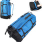 Vomgomfom 86L Collapsible Wheeled Luggage With Removable Backpack Straps,Waterproof Rolling Duffle Bag with Quilted Base,No Telescope Handle,Blue - Roamly