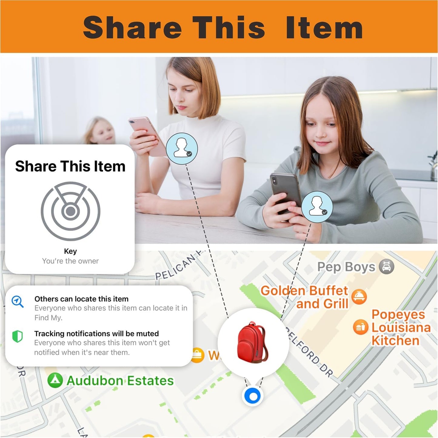 Air Tracker 4 Pack, Smart Bluetooth Tracker Works with Apple Find My (iOS Only), Item Finder Locator for Keys, Luggage, Backpack, IP67 Waterproof