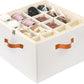Shoe Organizer for Closet, Fits up to 16 Pairs Shoe Storage, Clear Foldable Shoe Containers Boxes Bins Baskets with Adjustable Dividers and Clear Cover White