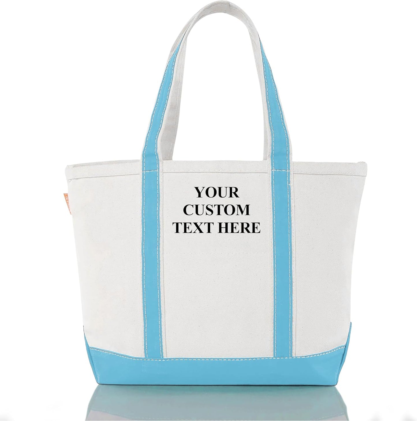 CB STATION Medium Classic Canvas Tote Bag for Women, Top Zipper Closure, Outer Pocket, Daily Essentials, Groceries, Traveling
