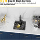 Small Black Kitchen Sink,15x15 Inch Stainless Steel Drop In Topmount Kitchen And Bar Sink Ideal Choice For For Small Space, Prep Area, RV With Bottom Grid,Soap Mat And Drain Assembly
