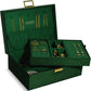 Benevolence LA 2 Layer Jewelry Box for Women, Large Velvet Jewelry Organizer with Decorative Lock, Removable Jewelry Tray, Earrings, Bracelets, Rings and Necklace Storage Box - Emerald