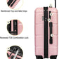 KYME Pink Hardside Carry On Luggage 22x14x9 Airline Approved with TSA Lock Hardshell Carry-On Suitcase with Wheels Travel Rolling 22 inch Luggage with Cup Holder for Women