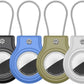 Waterproof Airtag Holder,4 Pack Airtag Case with Secure Lock,Airtags Keychain for Apple Air tags,Anti-Lost Protective Case Air tag Accessories for GPS Tracker Luggage,Bag,Key,Pet-Black/Blue/Green/Gray