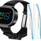 EmeTerm Smart FDA-Cleared Anti-Nausea Wristwatch Touchscreen IP67 Waterproof Morning Motion Sickness Relief Rechargeable Fast Acting Drug Free (Black - Extra 2pack Conductive Gel)