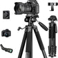 JOILCAN 75" Camera Tripod, Tripod for Camera Cell Phone, Aluminum Heavy Duty Tripods Stand, Tall Travel Tripods with Carry Bag Compatible with iPhone Canon Nikon DSLR Camera Laser Projector