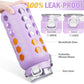 MUKOKO 64oz Glass Water Bottles with Straw and Lid,Half Gallon Water Bottle with Time Marker,Large Glass Water Jug with Silicone Sleeve and Stainless Steel Handle-Purple