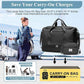 Large Travel Duffle Bag,Carry on Overnight Bag with Shoes Compartment,Weekender Bags for Women for Travel Business Trips Sport Hospital,3 Pcs Set,Black