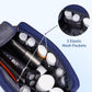 WANDF Toiletry Bag for Men Travel Toiletry Organizer Canvas and Leather Dopp Kit Water-Resistant Shaving Bag for Travel Accessories (Blue, Large) - Roamly