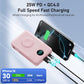 Magnetic Portable Charger for iPhone with Built-in Cables, 6-in-1 10800mAh Power Bank with iWatch Charger & LCD Display,25W Fast Charging Battery Pack for iPhone 16/15/14/13/12,Apple Watch (Pink)