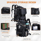 Goture Fishing Backpack, 900D Water-Resistant Tackle Backpack with Rod Holders, 58L Large Storage Gear Fishing Tackle Bag with Detachable Crossbody Bag,8 Lure Pockets,Bottle Holder for Camping Hiking