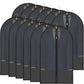 BALEINE 40'' Translucent Garment Bags, 12 Packs PEVA Dress Bag for Closet Clothes Dresses Suit Coats Storage (Black, 12PK)