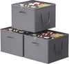 Lifewit Shoe Storage Organizer for Closet, Fits 12-16 Pairs, Large Shoe Box Storage Containers with Clear Cover and Reinforced Handles, Foldable Storage Bins Fits for Boots Heels Sneakers, 3 Pack Gray