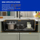 Dcolora 31 Inch Quartz Composite Black Kitchen Sink Undermount Sink Deep Single Bowl, 31"x18" Round Corner, DC-GU7748