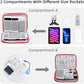 Electronics Organizer - Travel Cable Organizer Bag, Water Resistant Double Layers Pouch for Cord, iPhone, iPad Mini - Gift for Men Electronic Accessories Storage Case with 5 Cable Ties, Red