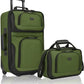 U.S. Traveler Rio Softside Expandable Carry-on Rolling Luggage, Green, 2 Wheel Set