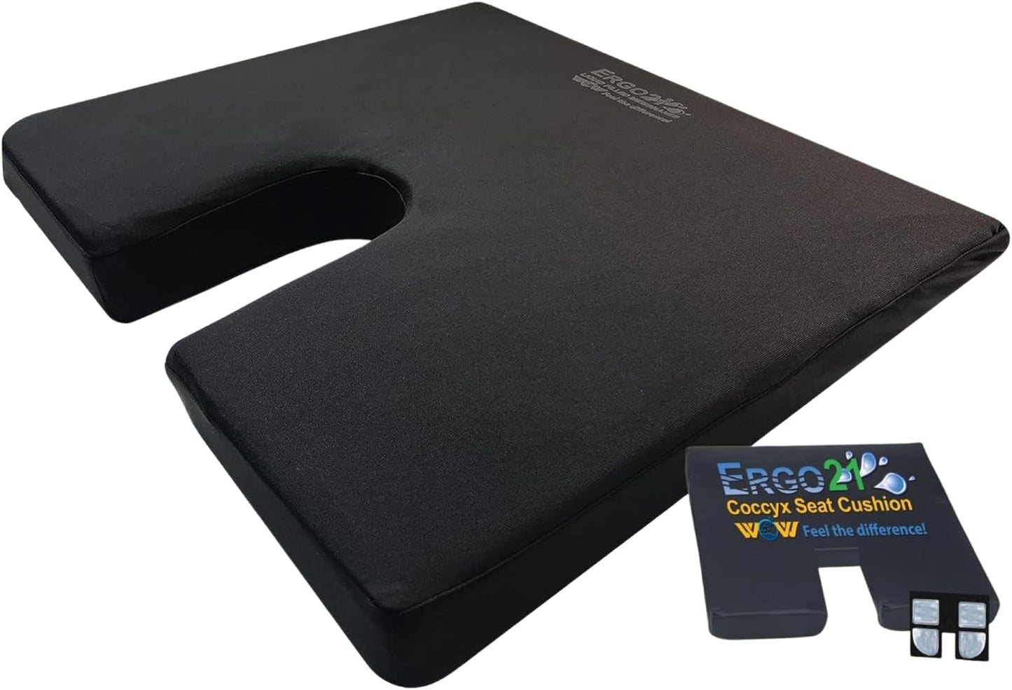 LiquiCell Coccyx Seat Cushion, Aid for Tailbone Pain Relief, Sciatica Pain, Back Support | Donut Like Butt Pillow for Long Hours Sitting at Home/Office Chair (20" W x 18" L x 2.5" H)