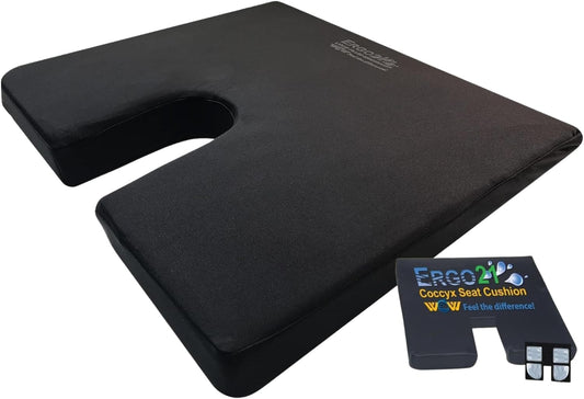 LiquiCell Coccyx Seat Cushion, Aid for Tailbone Pain Relief, Sciatica Pain, Back Support | Donut Like Butt Pillow for Long Hours Sitting at Home/Office Chair (20" W x 18" L x 2.5" H)