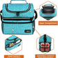 OPUX Lunch Box For Men Women, Insulated Large Lunch Bag Adult Work, Double Decker Lunchbox Meal Prep Dual Compartment Leakproof Lunch Cooler,Soft Lunch Tote Boys Girls Kids School, Aqua Turquoise 12L