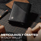 Jenoss Smart Wallet For Men: Full Grain Leather, Handcrafted, Slide Metal Pop Up Case, Slim RFID Blocking Credit Card Holder, Minimalist Compact 12 Cards Slot Organizers ID Money Clip (Black & Carbon)