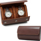 Watch Travel Case, Luxury Leather Watch Roll 2 Slot Organizer Box, Jewelry Storage Case Gifts for Man and Woman Christmas Anniversary Birthday (Brown-2slot)