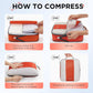 10 Set Compression Packing Cubes for Travel Essentials,Compressible Expandable Packing Cubes for Suitcase,OlarHike Luggage Organizer Bags for Travel,Handy Helper for Organizing Clothes(Orange) - Roamly