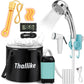 Portable Hot Shower for Camping Shower Tent Kit, 1000W Immersion Heater, Rechargeable Camping Shower Pump, Pop Up Shower Tent with 6.6 Gallons Folding Bucket for Adults Outdoor