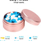 Metal Pill Container Pill Case - Waterproof Pill Box for Daily Travel, Single Pill Hplder for Pocket Purse, Portable Medicine Organizer, Ideal for Medication Fish Oils, Unique Gift Pink