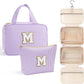 YOOLIFE Birthday Gifts for Women Teen Girls - Hanging Toiletry Bag Initial Makeup Bag, Personalized Large Toiletry Bag, Gifts for Women Teen Girls Daughter Sister - Letter M, Purple