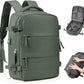 Vacuum Backpack Travel Laptop Backpacks For Women Men Carry On Backpack With Vacuum Compression Bags Seal Packing Personal Item Travel Bag Vacpack Backpacks Without Pump Olive Green - Roamly