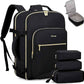 LOVEVOOK Travel Backpack for Women & Men 50L,Airline Approved Carry On Backpack Travel Essentials,TSA Carry on Luggage,Waterproof Personal Item Travel Bag,Suitcase with 3 Packing Cubes,Black-Black